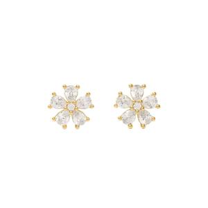 Серьги-гвоздики You're A Gem Flower Studs Clear/Gold KO969