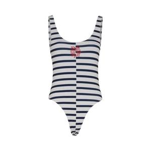 Пляжная одежда Jean Paul Gaultier Swimsuit Printed "Asymetric Mariniere" 'White/Navy'