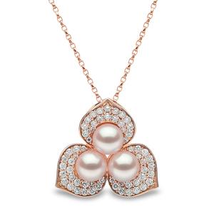 Колье Petal из розового золота с жемчугом и бриллиантами