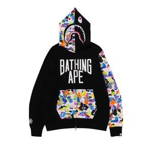 Толстовка на молнии BAPE Multi Camo NYC Logo Shark Full Zip Hoodie 'Черный'