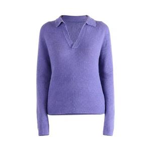 Поло Auralee Suri Alpaca Sheer Knit Skipper Polo 'Фиолетовый'