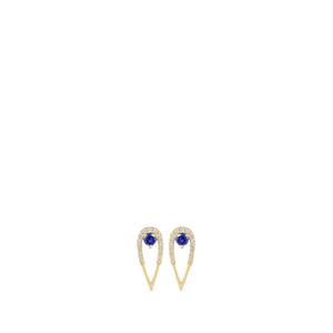 Серьги-гвоздики Peacock с сапфирами и бриллиантами