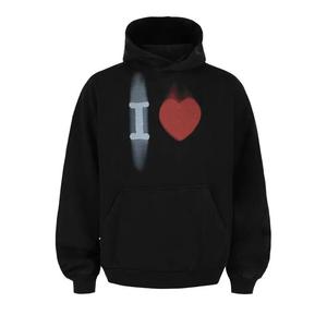 Худи Balenciaga "I Love" Graphic Hoodie 'Вымытый черный белый'