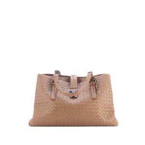 Сумка-тоут Roma из наппы с плетение Intrecciato среднего размера