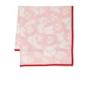 Шарф с бахромой и жаккардовым логотипом