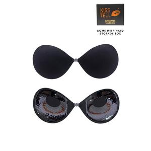 Набор из 2 бюстгальтеров Lexi Thick Push Up Stick On Nubra в черном цвете, бесшовный невидимый многоразовый клеящийся бюстгальтер для свадьбы