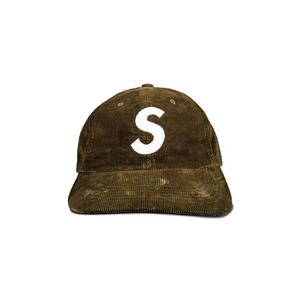 Бейсболка Supreme Fine Wale Corduroy S Logo 6-Panel 'Olive'