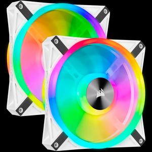 Corsair iCUE QL140 White RGB 140mm PWM — комплект из двух вентиляторов с Lighting Node CORE