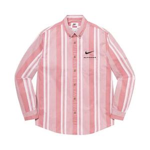 Рубашки на пуговицах Supreme x Nike Cotton Twill Shirt 'Pink Stripe'