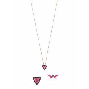 Комплект Dragonfly из колье и серег из розового золота