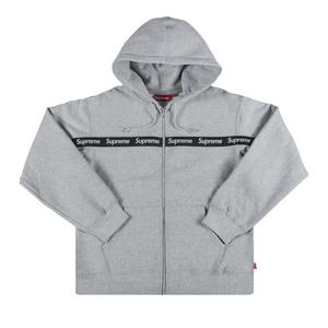 Толстовки на молнии Supreme Text Stripe Zip Up Hooded Sweatshirt 'Серый'
