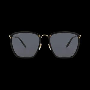 Gucci Квадратные солнцезащитные очки 'Черный/Золотой/Серый'
