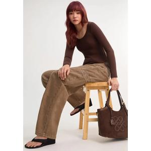 Джинсы Barrel Wide Leg - Коричневый