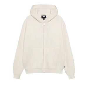 Худи на молнии Stussy Waffle Cashmere Zip 'Слоновая кость'
