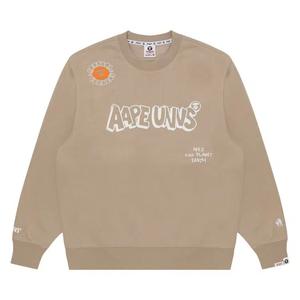 Свитшоты AAPE Moonface Graphic Printed Sweatshirt 'Бежевый/Серый'