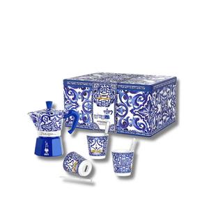 Набор Moka Express Blu Mediterraneo из коллаборации с Dolce & Gabanna