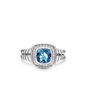 Серебряное кольцо Petite Albion с топазом и бриллиантами (7 мм)