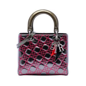 Сумка-сэтчел Anselm Reyle Medium Metallic Lambskin Cannage Lady Dior (2011 год)