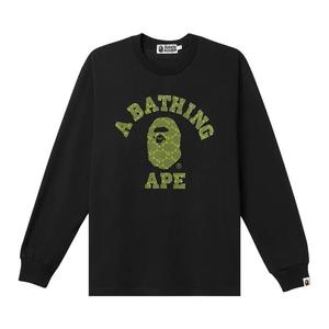 Футболки с длинным рукавом BAPE College Monogram College Relaxed Fit Long-Sleeve Tee 'Черный'