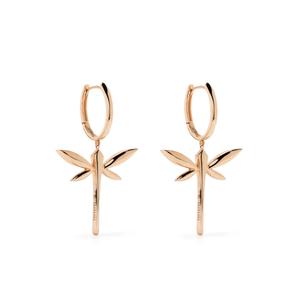 Маленькие серьги-подвески Dragonfly из розового золота