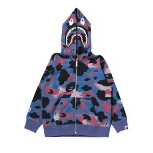 Толстовки на молнии BAPE Grid Camo Shark Full Zip Hoodie 'Фиолетовый'