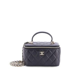 Маленькая сумка через плечо Classic Top Handle Vanity Case с цепочкой