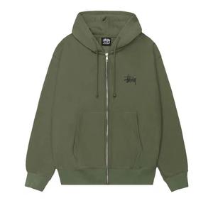 Застёжки-молнии Stussy Basic Zip Hoodie 'Оливковый'