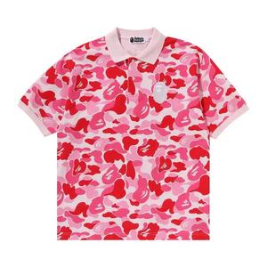Поло BAPE ABC Camo Large Ape Head Polo 'Розовый'