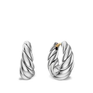 Зауженные серьги-кольца Sculpted Cable