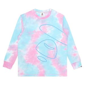 Футболки с длинным рукавом AAPE Moonface Tie-Dye Long-Sleeve Tee 'Multi/Blue'