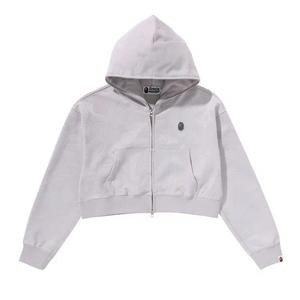 Застежки-молнии BAPE Solid Camo Jacquard One Point Cropped Zip Hoodie 'Серый'