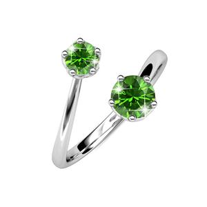 Разрезное зеленое кольцо с характером, украшенное кристаллами SWAROVSKI®