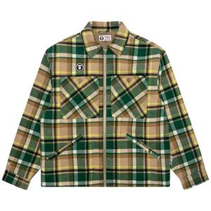 Куртки AAPE Moonface Plaid Zip Jacket «Beige/Yellow»