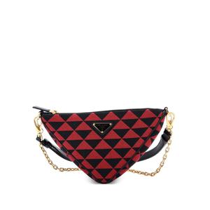 Мини-сумка на плечо Symbole Triangle Bag Leather and Jacquard