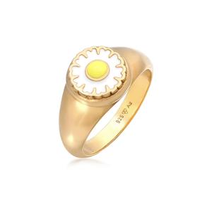 Кольцо-печатка Daisy Trend эмаль с позолотой