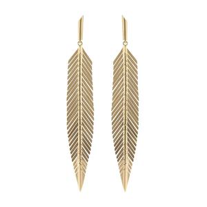 Серьги-подвески Feather из розового золота