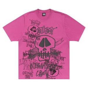 Футболки с коротким рукавом Stussy Skulls Tee Pigment Dyed 'Berry'
