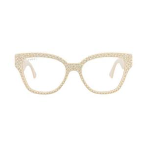 Солнцезащитные очки Gucci Cat Eye Frame Recycled Acetate Sunglasses 'Слоновая кость/Прозрачный'