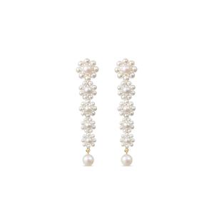 Серьги Marguerite Fleur из желтого золота с жемчугом