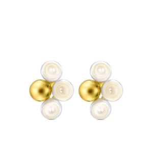 Серьги M/G Sliced Sphere из желтого золота с жемчугом