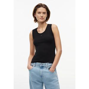 Ребристый топ-майка с круглым вырезом, облегающий - Tommy Jeans