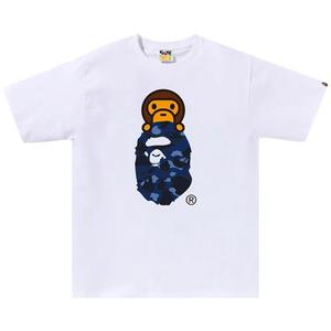Футболки с коротким рукавом BAPE Color Camo Milo On Ape Head Tee 'White/Navy'