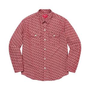 Рубашки на пуговицах Supreme Monogram Denim Shirt 'Красный'