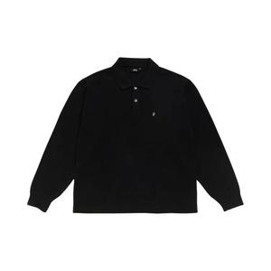 Поло Stussy Classic Pique Long-Sleeve Polo 'Black'