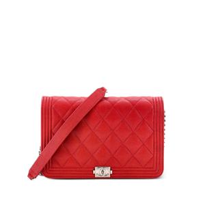 Стеганая сумка через плечо Boy Wallet on Chain Quilted Caviar
