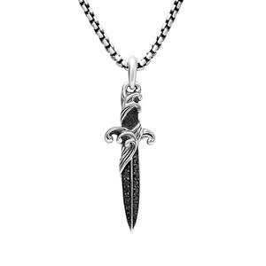 Серебряная подвеска Waves Dagger с бриллиантами (43.8 мм)