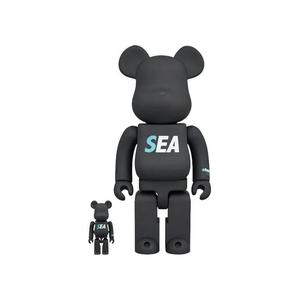 Фигурки BE@RBRICK x atmos x WIND AND SEA 100% & 400% Set 'Black'