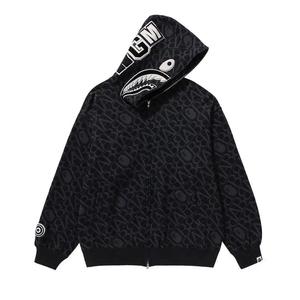Молнии BAPE Sport Monogram Shark Hoodie 'Black'