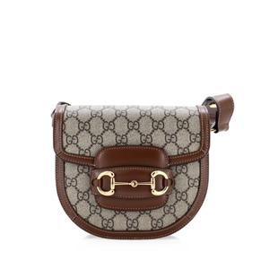 Мини-сумка через плечо Horsebit 1955 Rounded Shoulder Bag GG Coated Canvas and Leather