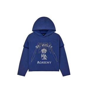 Худи St. Violet с многослойными рукавами и графичным принтом